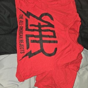 The All American Rejects Cropped T-Shirt with Black Print
